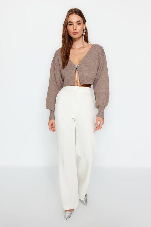 Trendyol Trendyol Mink Super Crop Basic Knitwear Cardigan