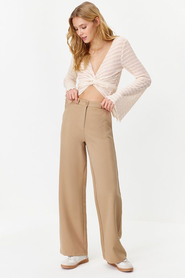 Trendyol Trendyol Mink Wide Leg Woven Fabric Trousers