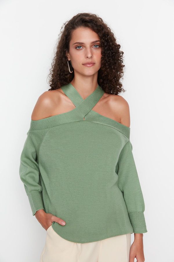 Trendyol Trendyol Mint Halter Collar Knitwear Sweater