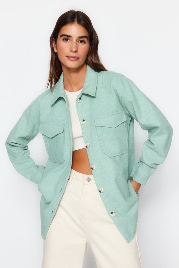 Trendyol Trendyol Mint Oversize Wide Cut Jacket