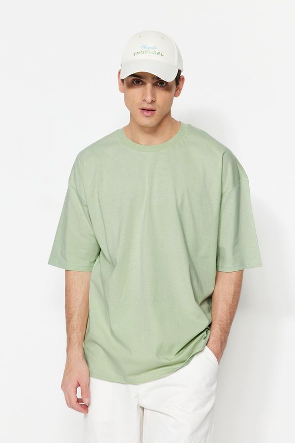 Trendyol Trendyol Mint Oversize/Wide Cut Basic 100% Cotton T-Shirt