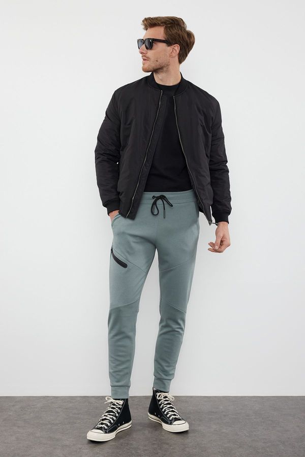 Trendyol Trendyol Mint Regular/Normal Cut Stitched Pocket Detailed Sports Sweatpants