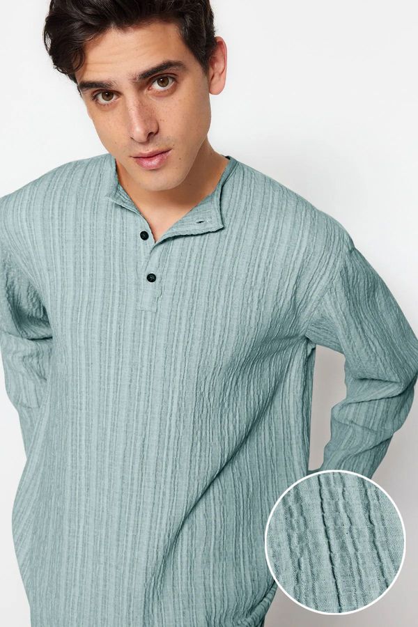 Trendyol Trendyol Mint Relaxed Fit Linen Shirt