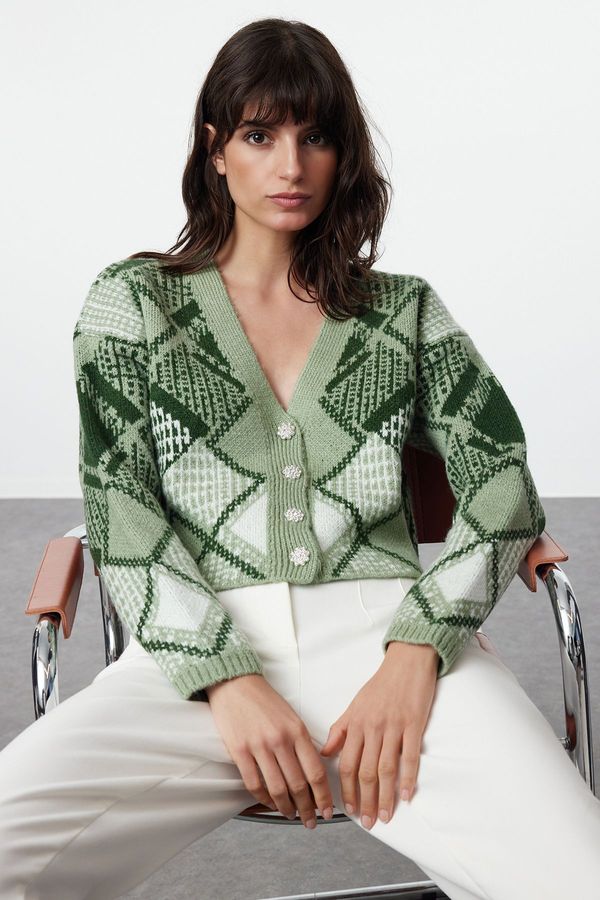 Trendyol Trendyol Mint Soft Textured Knitwear Cardigan