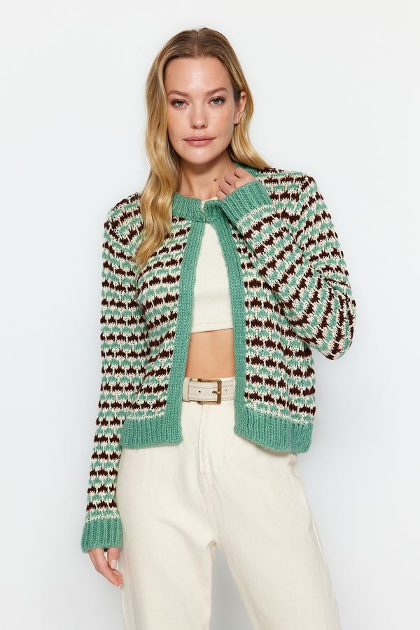 Trendyol Trendyol Mint Tie Detail Knitwear Cardigan