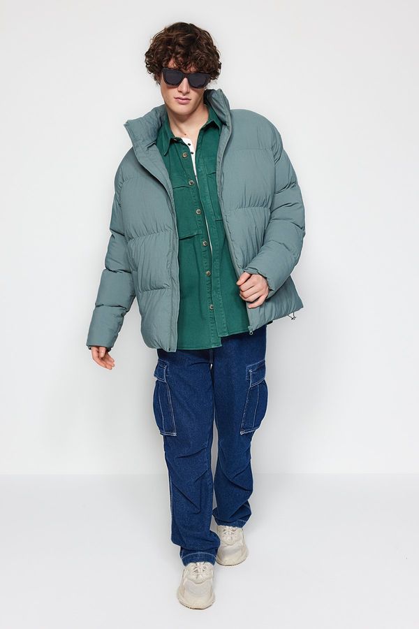 Trendyol Trendyol Mint Unisex Oversize Fit Standing Collar Puffy Coat