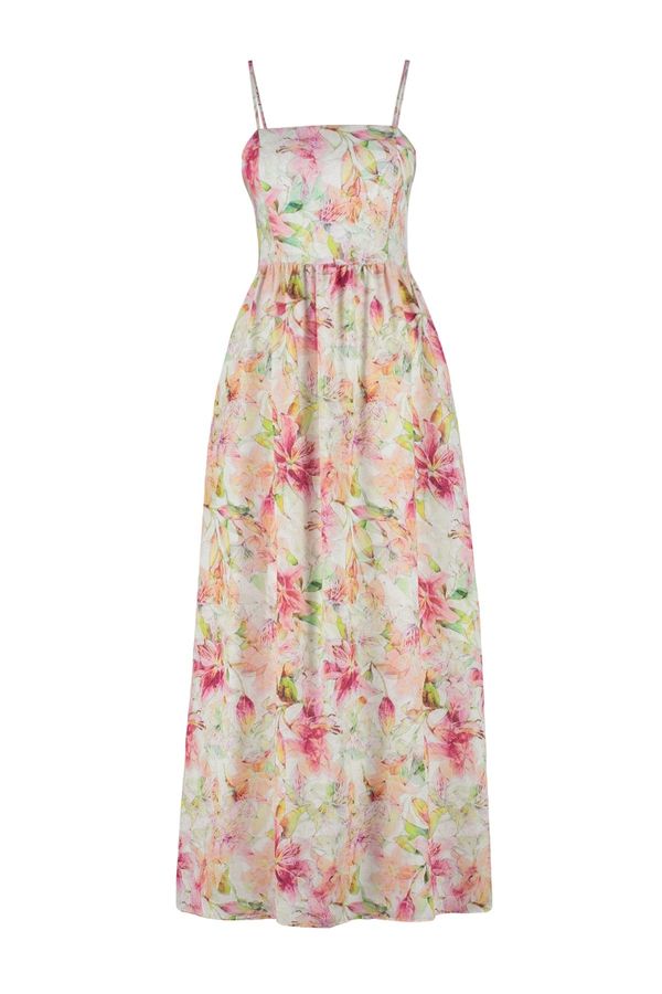 Trendyol Trendyol Multi Color Floral Pattern A-Line Square Neck Woven Dress