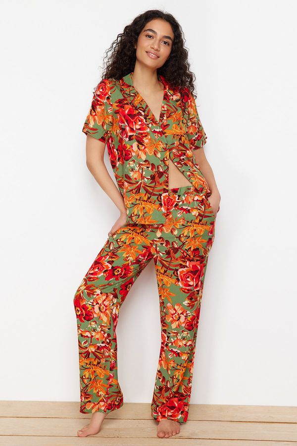 Trendyol Trendyol Multi Color Floral Viscose Woven Pajamas Set