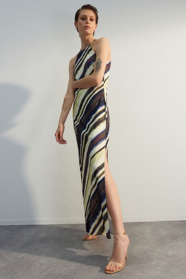 Trendyol Trendyol Multi Color Sleeveless Shift/Straight Cut Maxi Lined Woven Dress