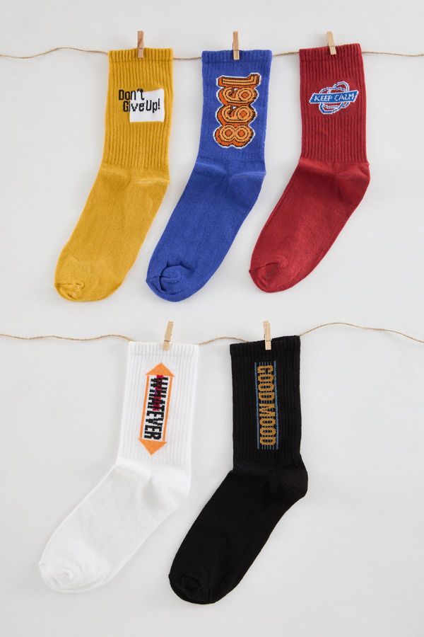 Trendyol Trendyol Multi-Colored Unisex 3-Piece Cotton Striped College-Tennis-Medium Size Socks