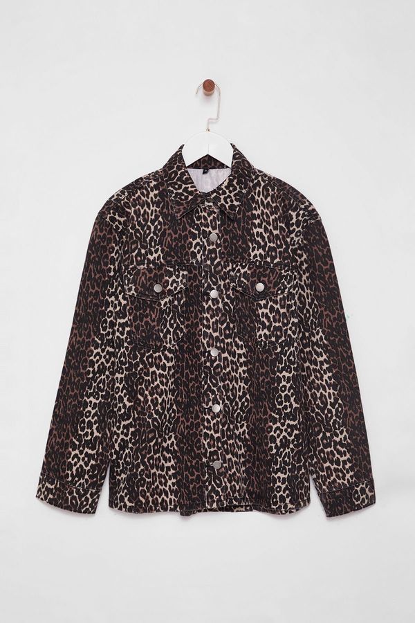 Trendyol Trendyol Multicolor Animal Leopard Pattern Blazer Jacket