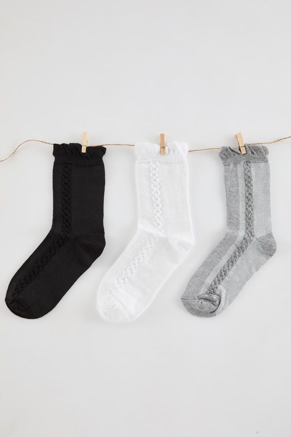 Trendyol Trendyol Multicolored 3-Piece Openwork Jacquard Knitted Socks