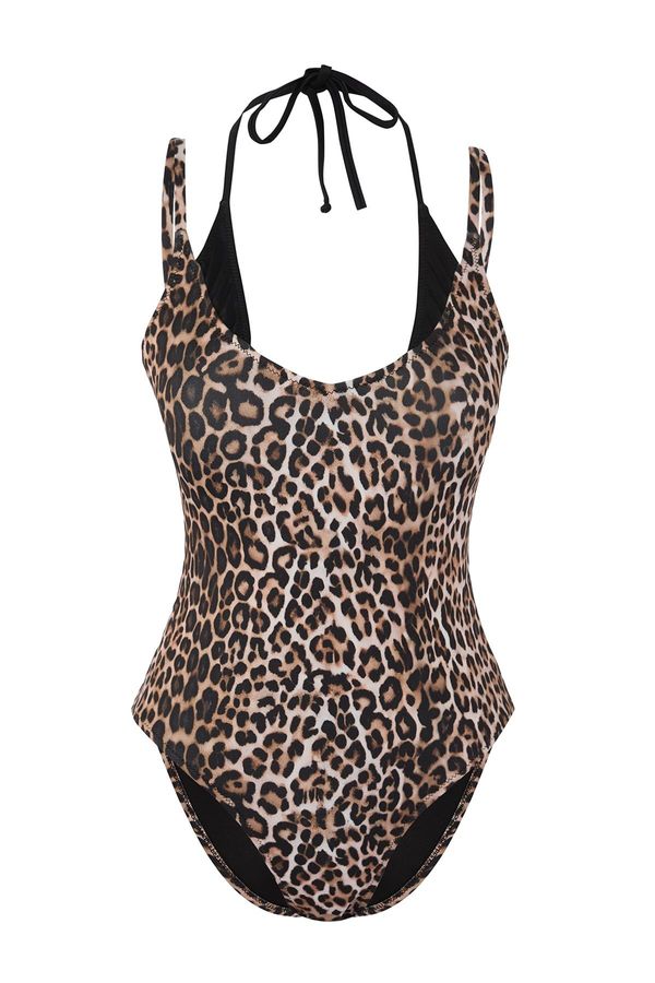 Trendyol Trendyol Multicolored Animal Round Neck Swimsuit