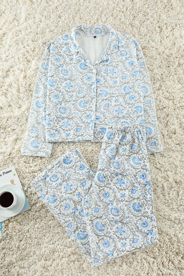 Trendyol Trendyol Multicolored Cotton Floral Knitted Pajama Set