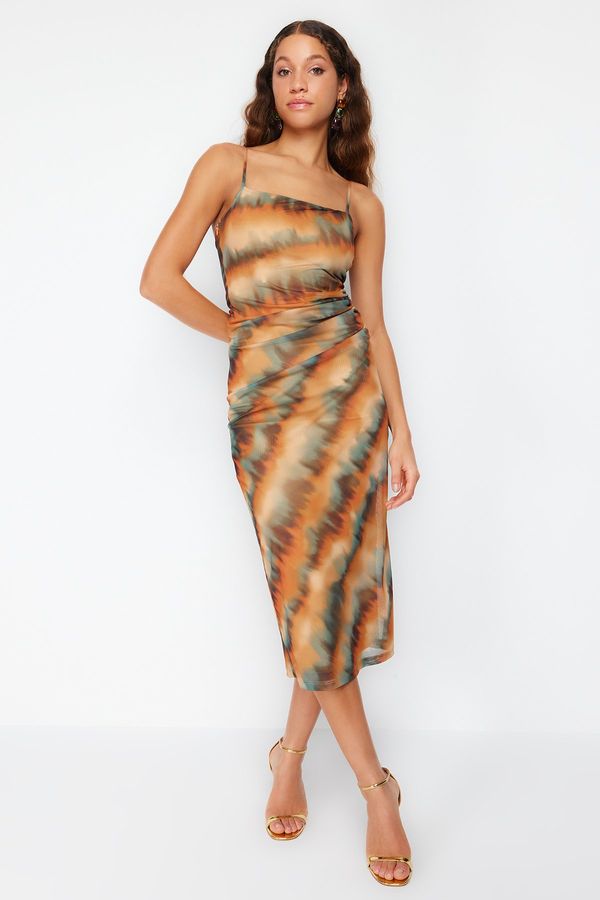 Trendyol Trendyol Multicolored Gradient Patterned Lined Tulle Dress