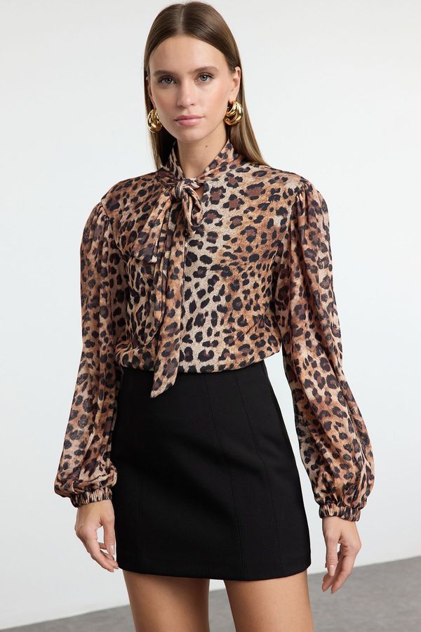 Trendyol Trendyol Multicolored Leopard Printed Foam Knit Blouse