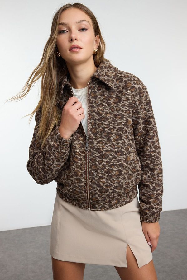 Trendyol Trendyol Multicolored Regular Fit Leopard Patterned Thin Jacket Coat