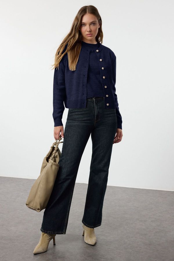 Trendyol Trendyol Navy Blue Basic Cardigan-Blouse Knitwear Cardigan