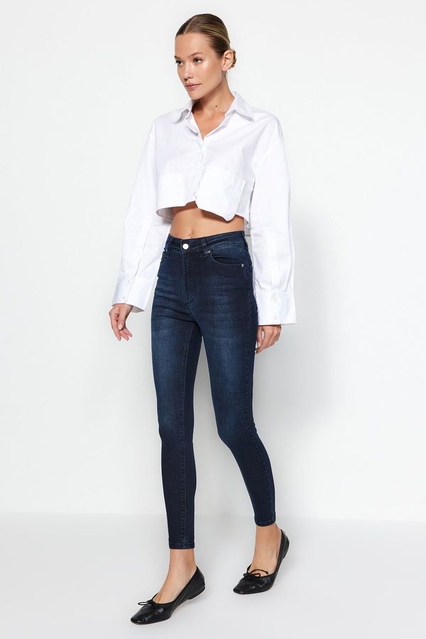 Trendyol Trendyol Navy Blue High Waist Skinny Jeans