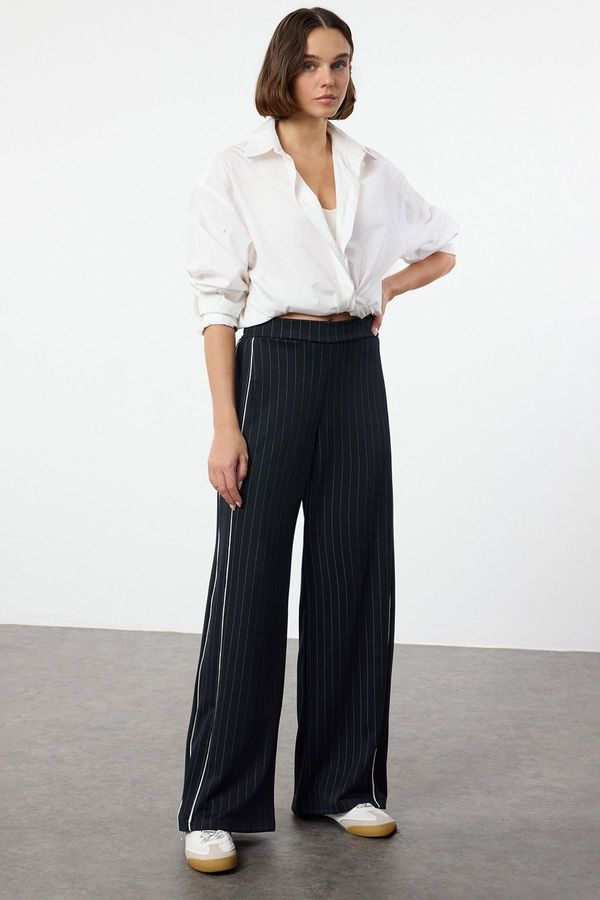 Trendyol Trendyol Navy Blue Piping Detailed Wide Leg Trousers