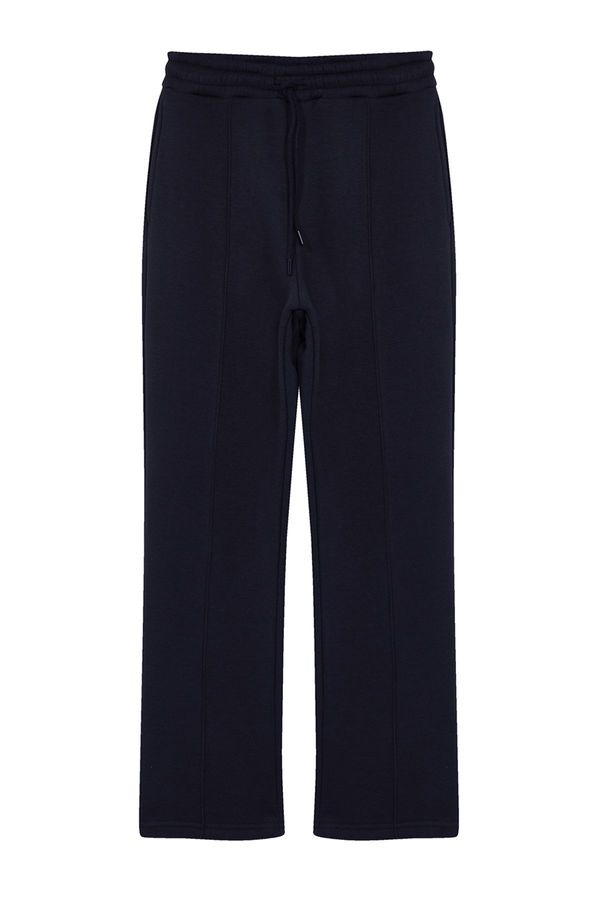 Trendyol Trendyol Navy Blue Regular/Straight Cut Stitch Detailed Sweatpants