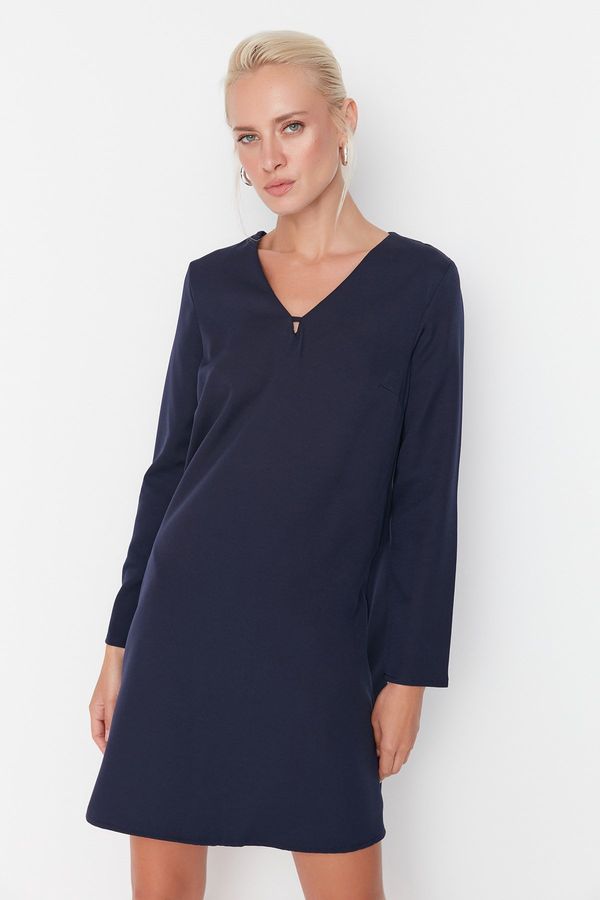 Trendyol Trendyol Navy Blue V Neck Woven Dress