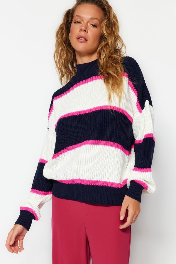 Trendyol Trendyol Navy Blue Wide Fit Knitwear Sweater