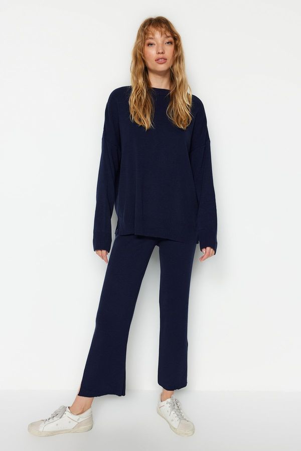 Trendyol Trendyol Navy Blue Wide fit Top and bottoms Set with Trousers, Knitwear