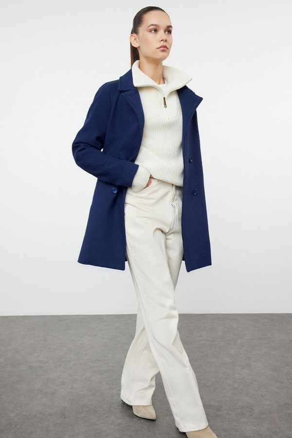 Trendyol Trendyol Navy Blue Wool Cashmere Coat