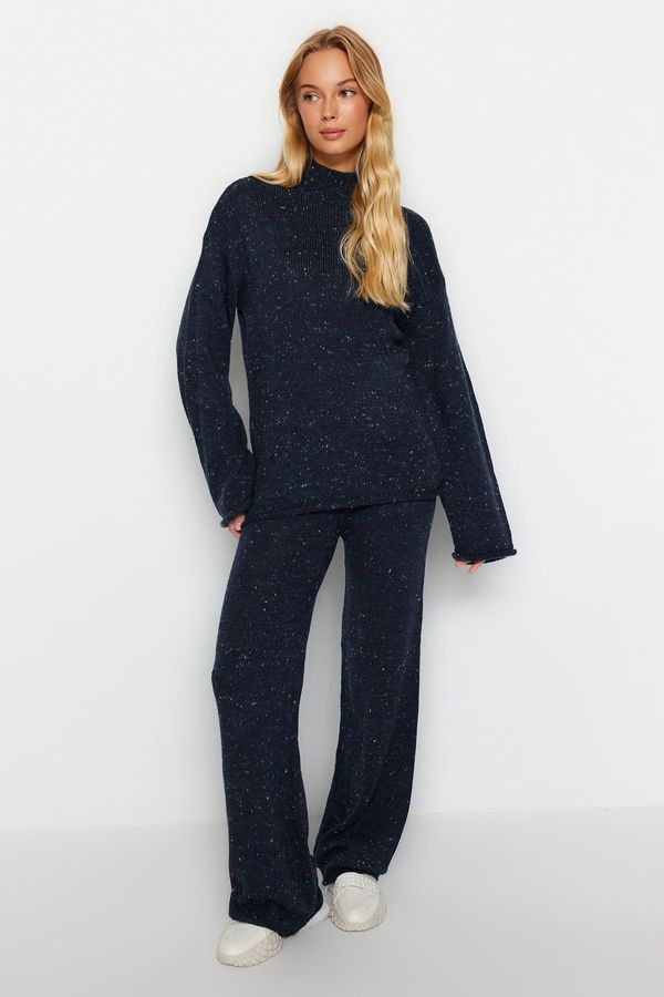 Trendyol Trendyol Navy Blue Wool Gradient Knitwear Top-Top Set