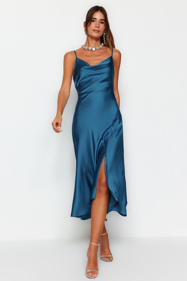 Trendyol Trendyol Oil Lined Woven Satin Evening Dress