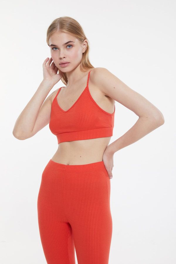 Trendyol Trendyol Orange Camisole Knitted Pajamas Set