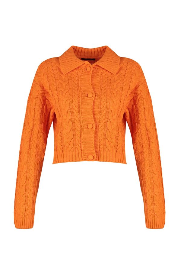 Trendyol Trendyol Orange Crop Sweater Cardigan