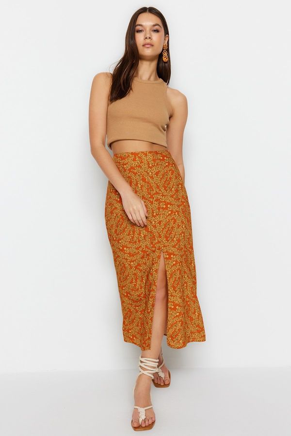 Trendyol Trendyol Orange Midi Woven Skirt