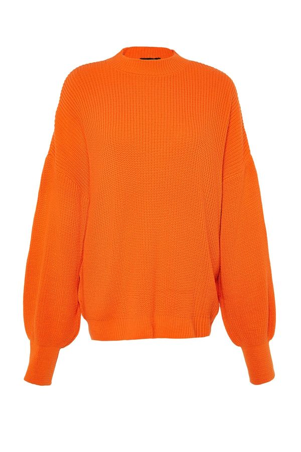 Trendyol Trendyol Orange Wide Fit Crew Neck Knitwear Sweater