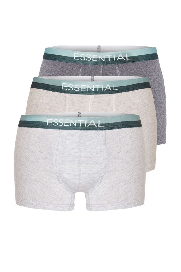 Trendyol Trendyol Pack of 3 Patterned/Plain Cotton Boxers