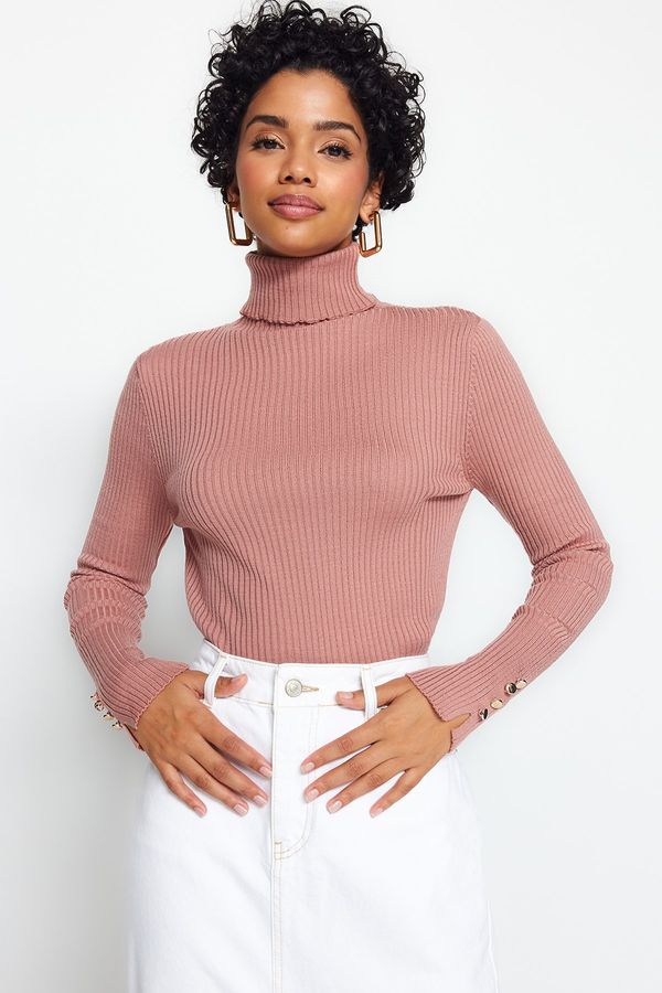 Trendyol Trendyol Pale Pink Basic Turtleneck Knitwear Sweater