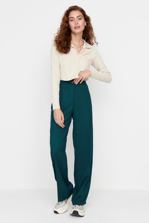 Trendyol Trendyol Petrol Straight/Straight Cut Woven Fabric Trousers