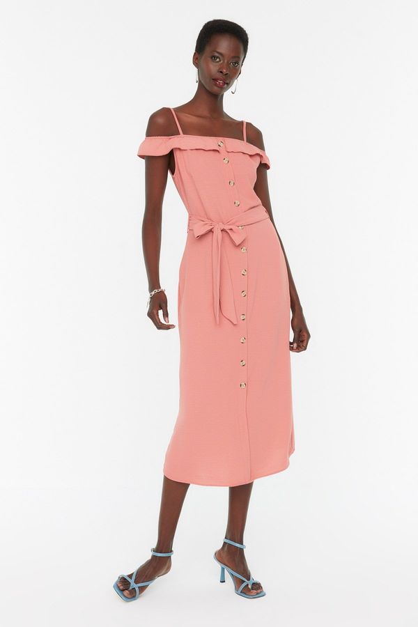 Trendyol Trendyol Pink Belted Shirt Woven Dress