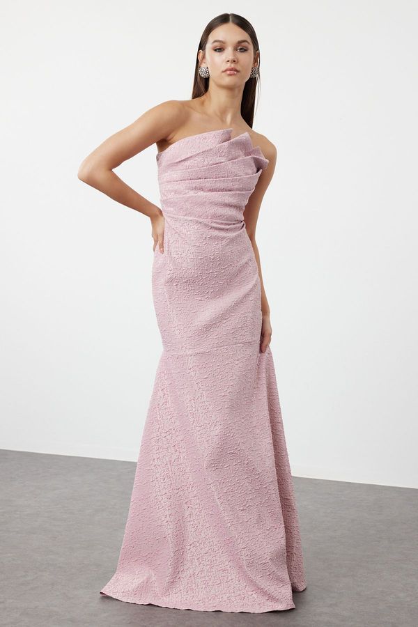 Trendyol Trendyol Pink Fitted Mermaid Cut Woven Long Elegant Evening Dress
