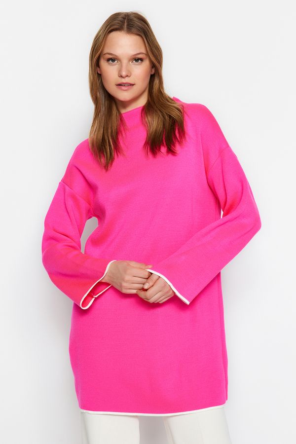 Trendyol Trendyol Pink High Neck Spanish Sleeve Knitwear Sweater