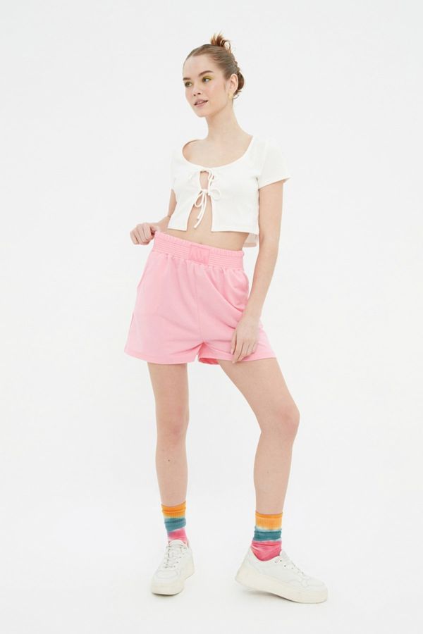 Trendyol Trendyol Pink High Waist Knitted Shorts