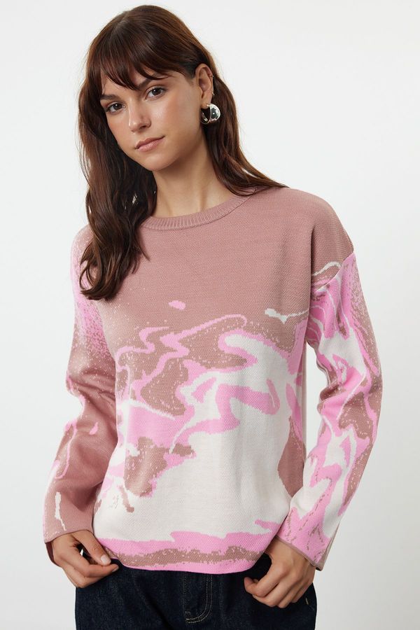 Trendyol Trendyol Pink Patterned Knitwear Sweater