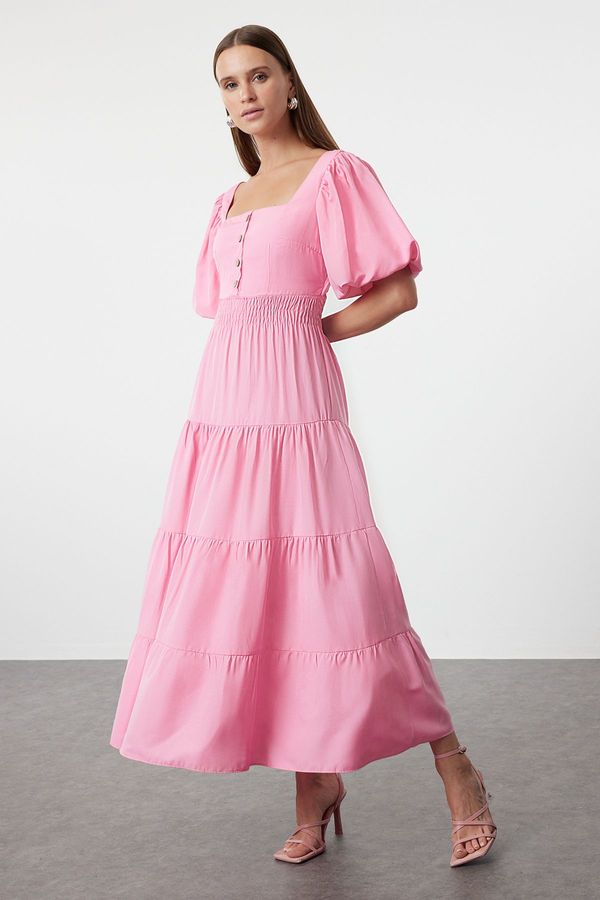 Trendyol Trendyol Pink Plain Maxi Woven Dress