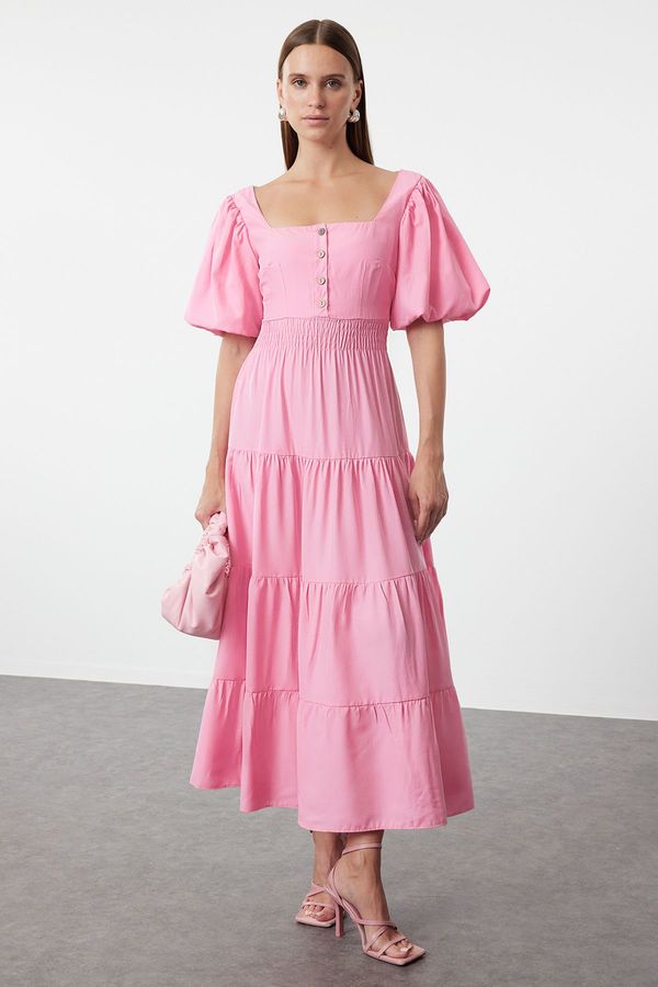 Trendyol Trendyol Pink Plain Woven Dress
