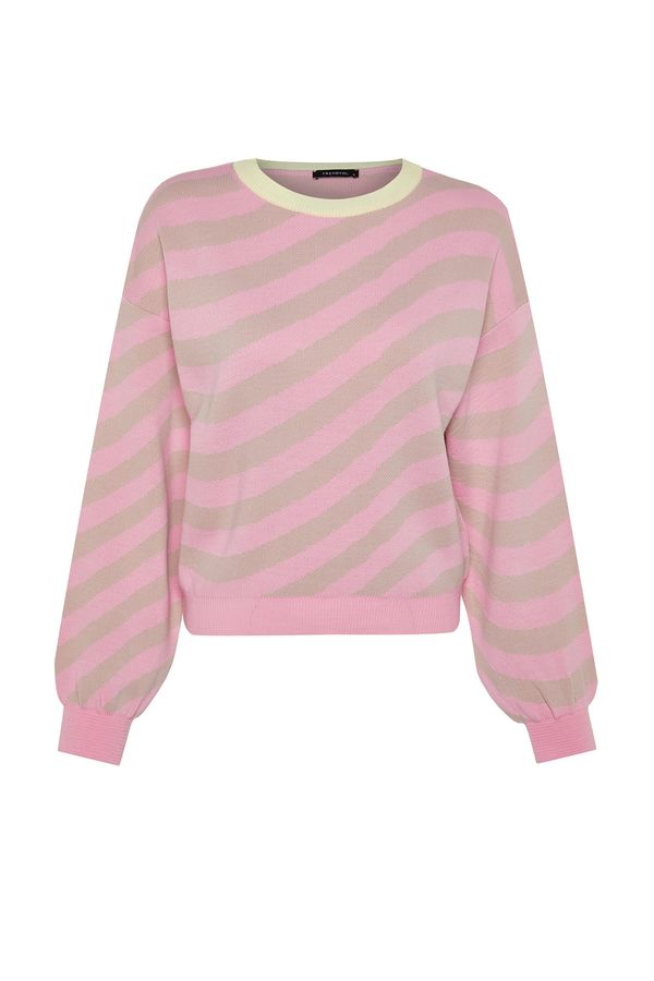 Trendyol Trendyol Pink Self Patterned Knitwear Sweater