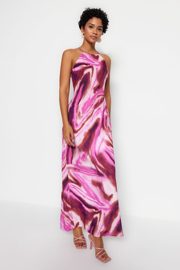 Trendyol Trendyol Pink Sleeveless Shift/Straight Cut Maxi Lined Woven Dress