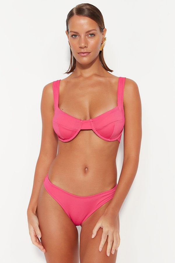 Trendyol Trendyol Pink Underwire, Textured Bikini Top