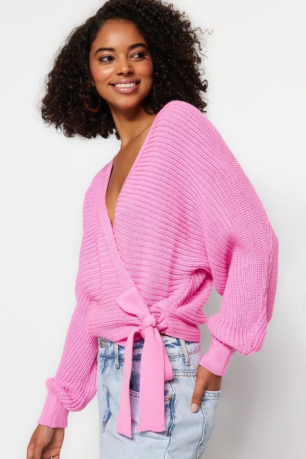 Trendyol Trendyol Pink V-Neck Knitwear Sweater