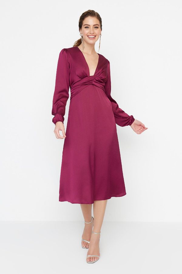 Trendyol Trendyol Plum Decollete Woven Evening Dress